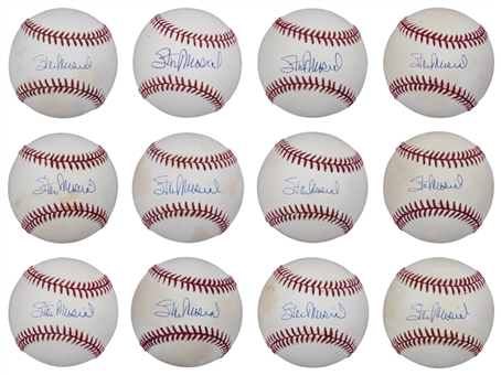 Lot of (12) Stan Musial Single Signed ONL White Baseball (JSA)
